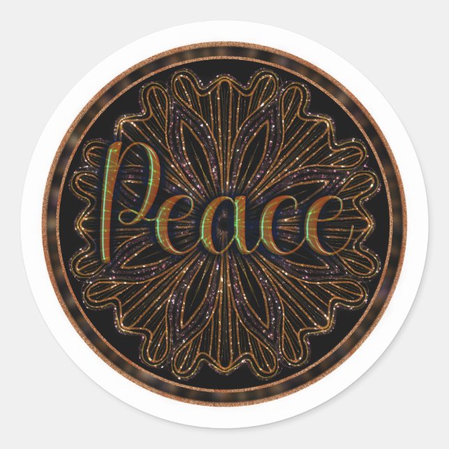 Virtue Peace Mandala Runder Aufkleber (Vorderseite)