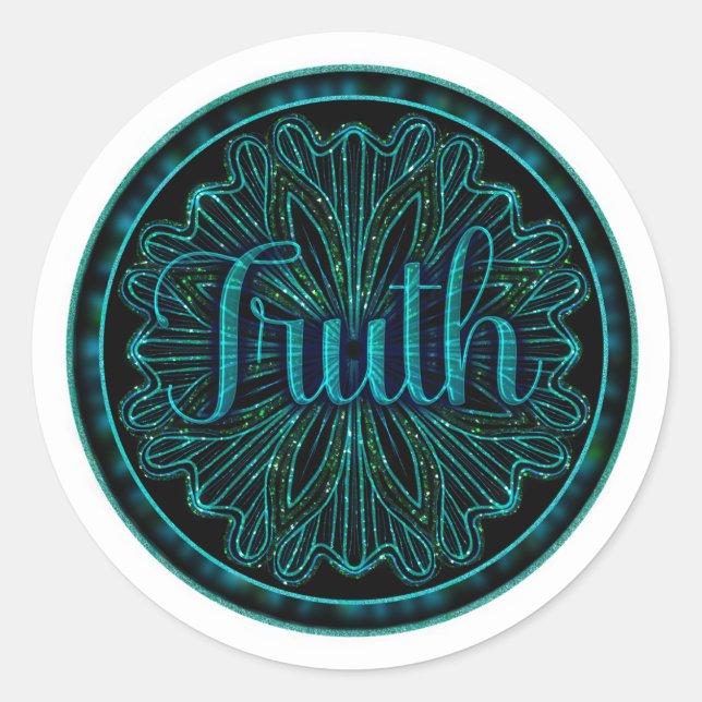 Virtue Wahrheit Mandala Runder Aufkleber (Vorderseite)