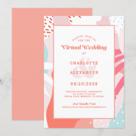 Virtuell online | Coral Modern Geometric Abstrakt Einladung