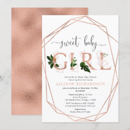 Virtuelle Babydusche Rose Gold Einladung