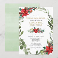 Virtuelle Babydusche Weihnachtsgrün