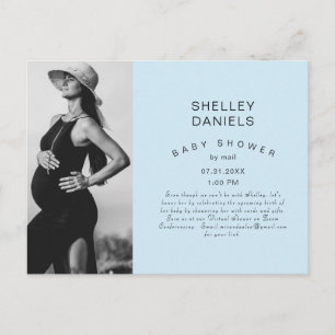 Virtuelle Babyparty per Post Foto Blau Einladung