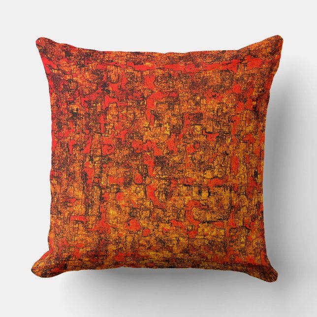 Virtuelle Baumrinde mit kleinen roten Flecken Kissen (Vorderseite)