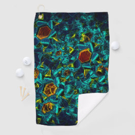 Virtuelle Blume in blauem Farbverlauf, zersplitter Golfhandtuch