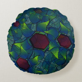 Virtuelle Blüte mit dunkelrotem Hexagon mit blauer Rundes Kissen