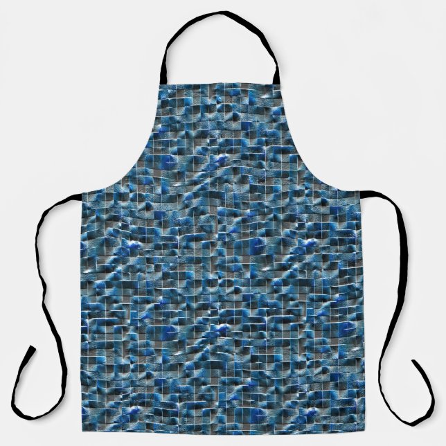 Virtuelle, graublaue, rustikale Keramik mit Mängel Schürze (Vorderseite)