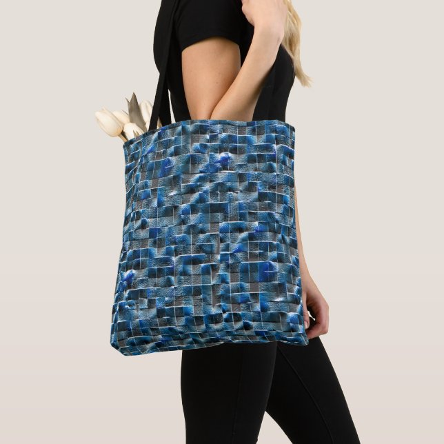 Virtuelle, graublaue, rustikale Keramik mit Mängel Tasche (Von Nahem)