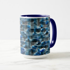 Virtuelle, graublaue, rustikale Keramik mit Mängel Tasse