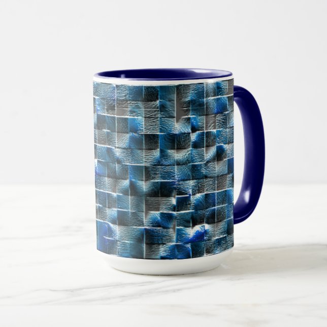 Virtuelle, graublaue, rustikale Keramik mit Mängel Tasse (VorderseiteRechts)