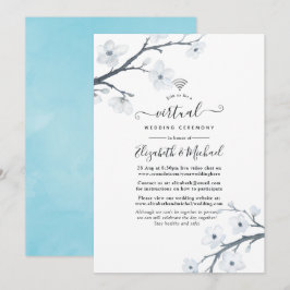 Virtuelle Hochzeit mit weißer Kirsche im Internet Einladung