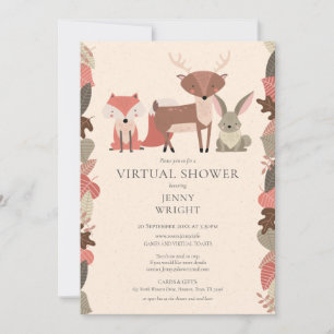Virtuelle Online-Waldtiere-Baby-Party Einladung