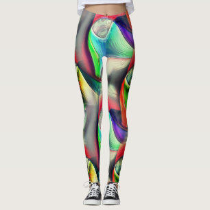 Virtuelle psychedelisch-metallische Rüstung recyce Leggings