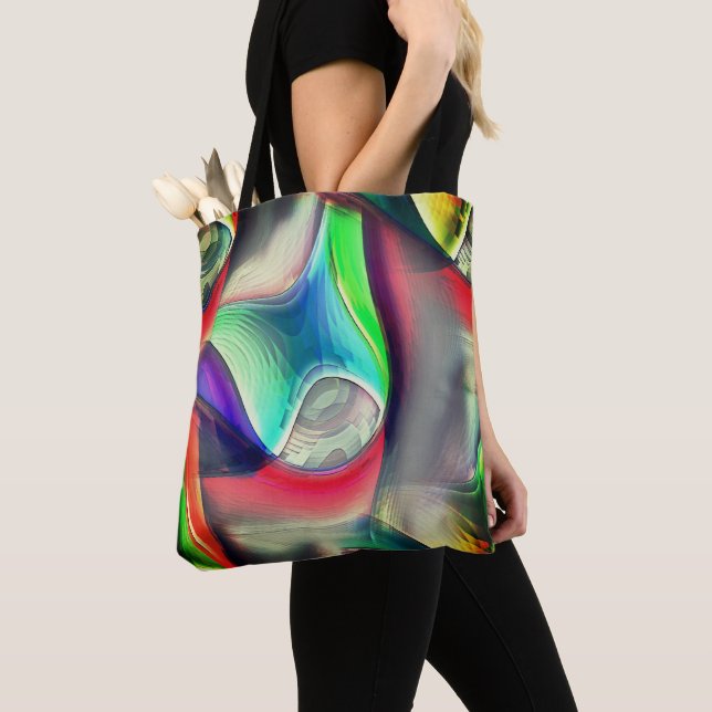 Virtuelle psychedelisch-metallische Rüstung recyce Tasche (Von Nahem)