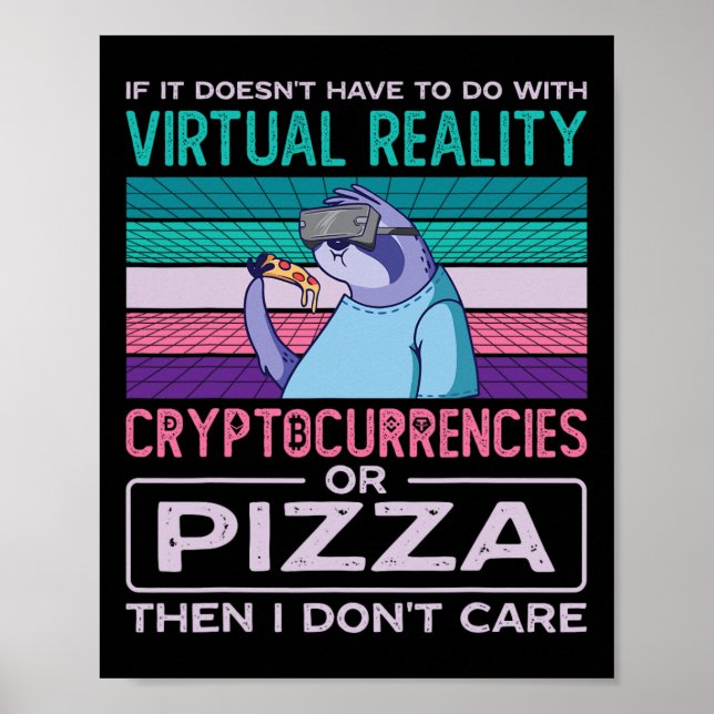 Virtuelle Realität Vr Erweiterte Realität Ar Pizza Poster (Vorne)