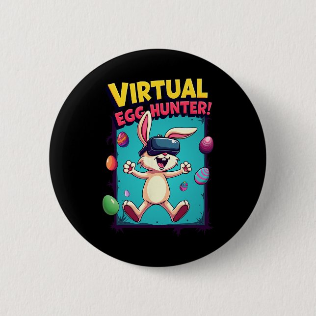 Virtueller Ei-Jäger - Lustiger Gamer Bunny Vr Oste Button (Vorderseite)