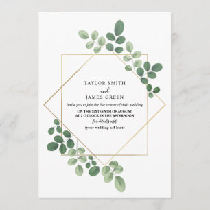 virtueller Live Stream Wedding Geometric Botanical Einladung