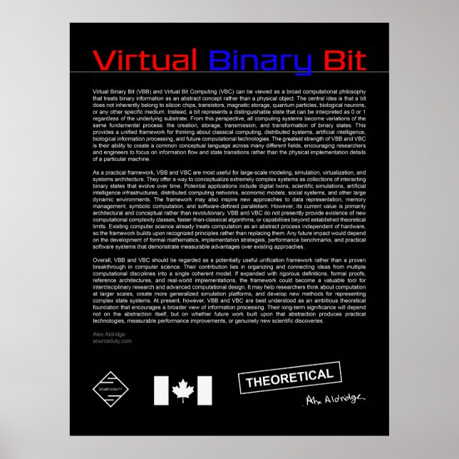 Virtuelles Binärbit Poster (Vorne)