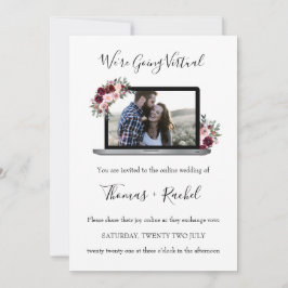 virtuelles Hochzeitklappenfolien für Bordeaux-Blum Einladung