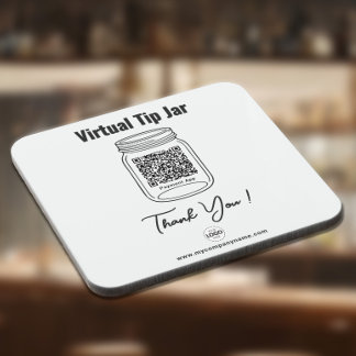 Virtuelles Trinkgeldglas, benutzerdefinierte QR-Co Getränkeuntersetzer