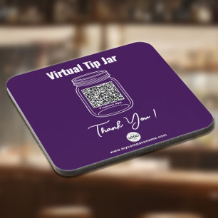 Virtuelles Trinkgeldglas, benutzerdefinierte QR-Co Getränkeuntersetzer