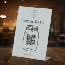 Virtuelles Trinkgeldglas mit Ihrem Firmenlogo & QR
