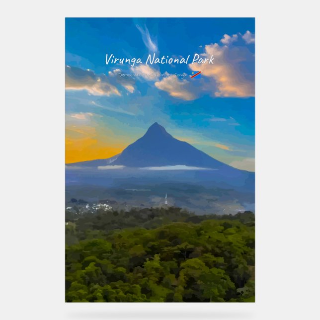 Virunga-Nationalpark, DR Kongo - Vulkan Acrylschild (Vorderseite)