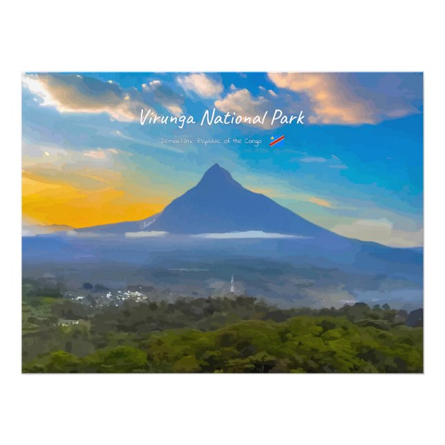 Virunga-Nationalpark, DR Kongo - Vulkan Fotodruck (Vorne)