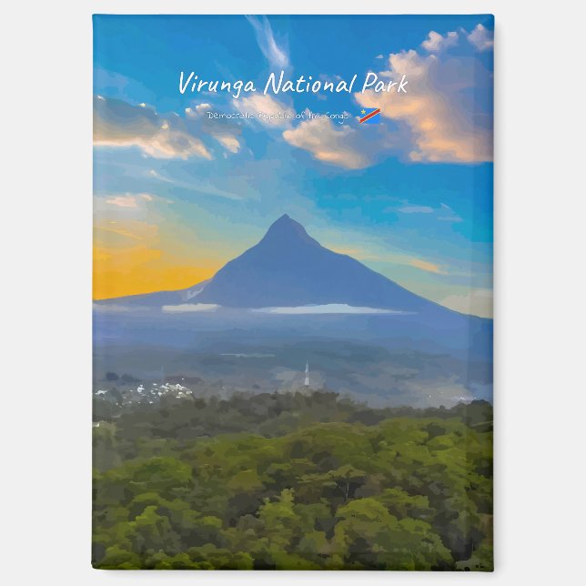 Virunga-Nationalpark, DR Kongo - Vulkan-Plateau Magnet (Vorderseite)