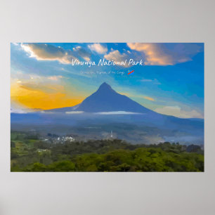 Virunga-Nationalpark, DR Kongo - Vulkan Poster