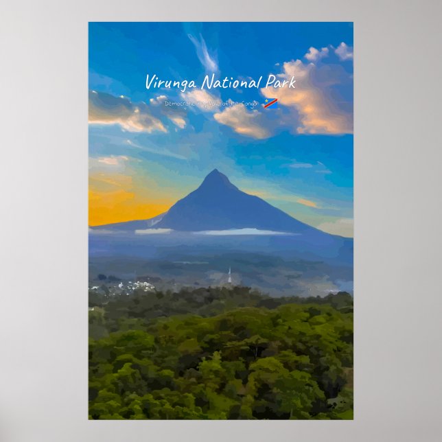 Virunga-Nationalpark, DR Kongo - Vulkan Poster (Vorne)
