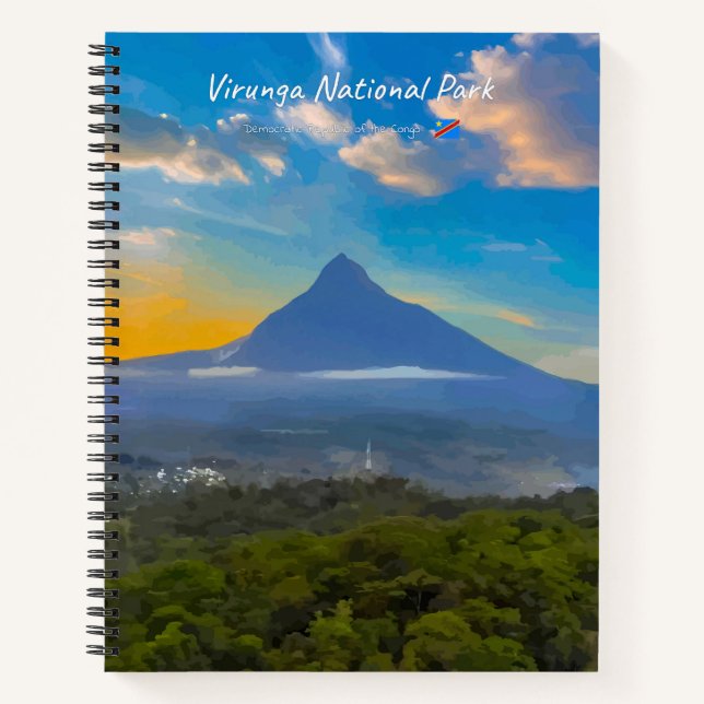 Virunga-Nationalpark, DR Kongo - Vulkan Spiral  Notizbuch (Vorderseite)
