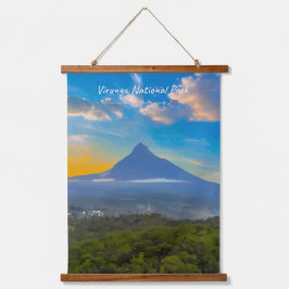 Virunga-Nationalpark, DR Kongo - Vulkan Wandteppich Mit Holzrahmen