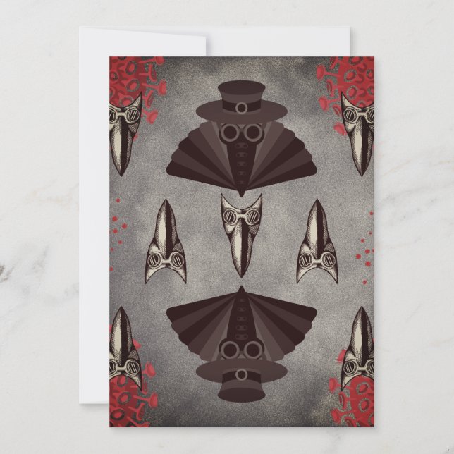 Virus-geplagter Pestarzt Einladung (Vorderseite)