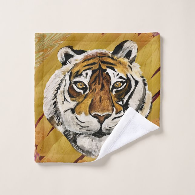 Visage artistique de la peinture sur tigre (Gant de toilette)