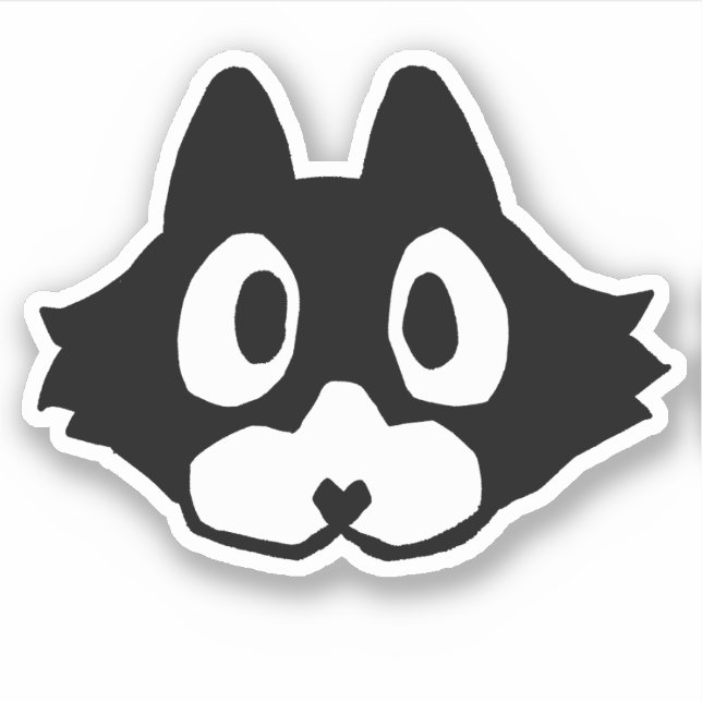 Visage de chaton - _abri_ Sticker en vinyle (Devant)