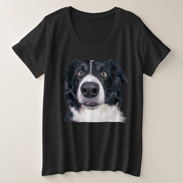 Visage de chien noir et blanc (Design devant)