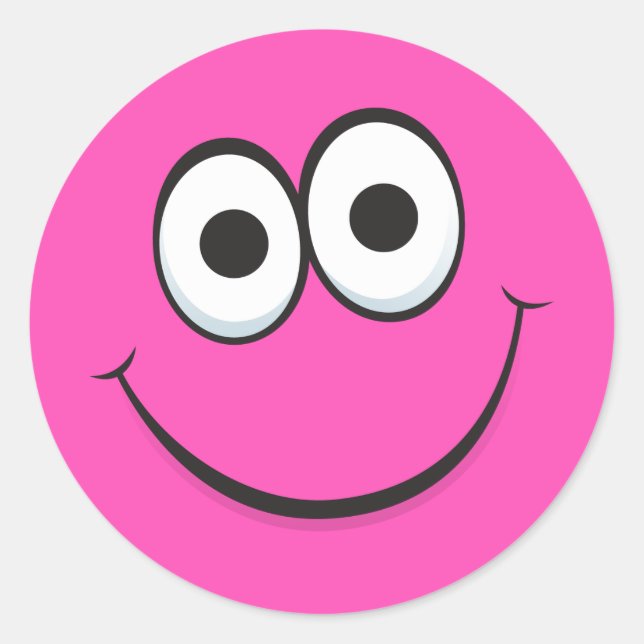 Visage de dessin rose avec des autocollants souria (Devant)