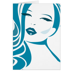 Visage de femme Vintage bleue