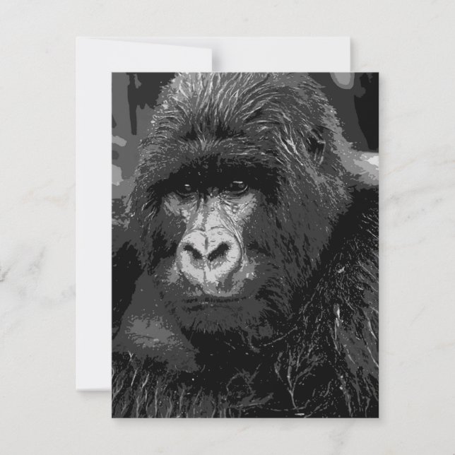 Visage de Gorilla Invitations - Drôle Invitations  (Devant)