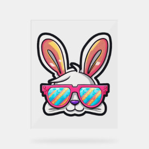 visage de lapin avec lunettes de soleil jour de Pâ