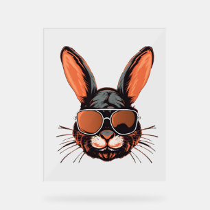 Visage De Lapin Avec Lunettes De Soleil Jour De Pâ