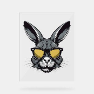 Visage De Lapin Avec Lunettes De Soleil Jour De Pâ