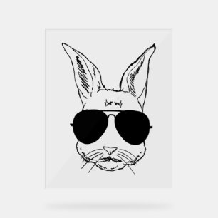 Visage de lapin avec lunettes de soleil Jour de Pâ