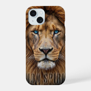 Visage de lion majestueux aux yeux bleus Faune A