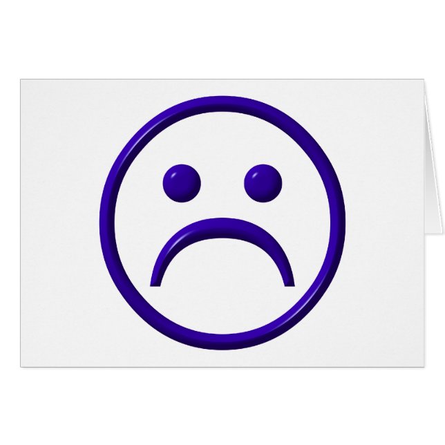 Visage déprimé, triste et bleu (Devant horizontal)