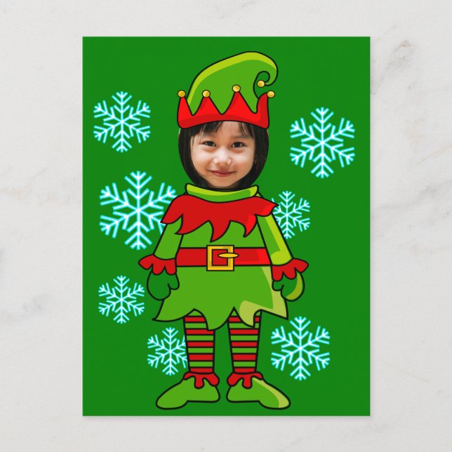 Visage drôle dans la carte postale elfe trou (Devant)