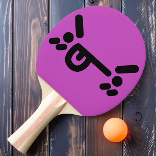 Visage Furieux Vilain Raquette de Ping Pong Violet