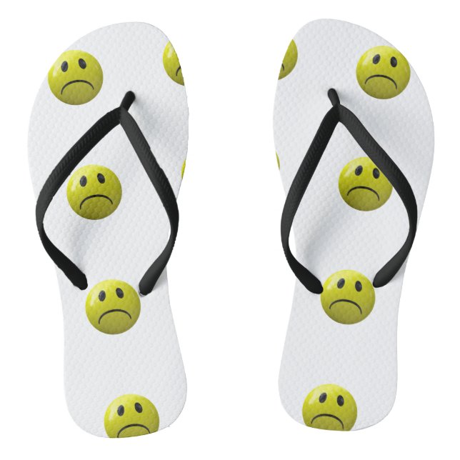 visage malheureux émoji sandales chaussures tongs  (Semelle)