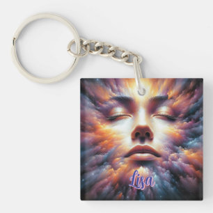 Visage mélangé avec des nuages colorés