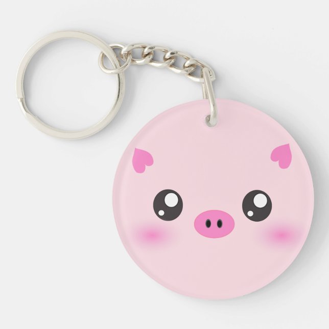 Visage mignon de porc - minimalisme de kawaii (Devant)